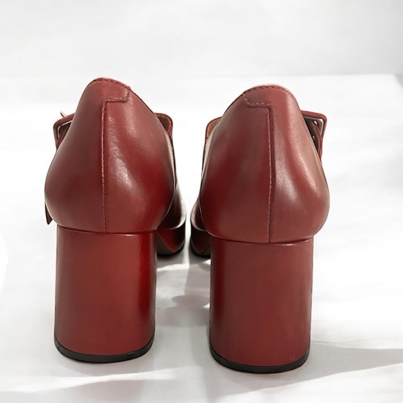 Miz Mooz Vintage Inspired Leather Red Chunky Block Peonie Heel Size 41 - Picture 4 of 9